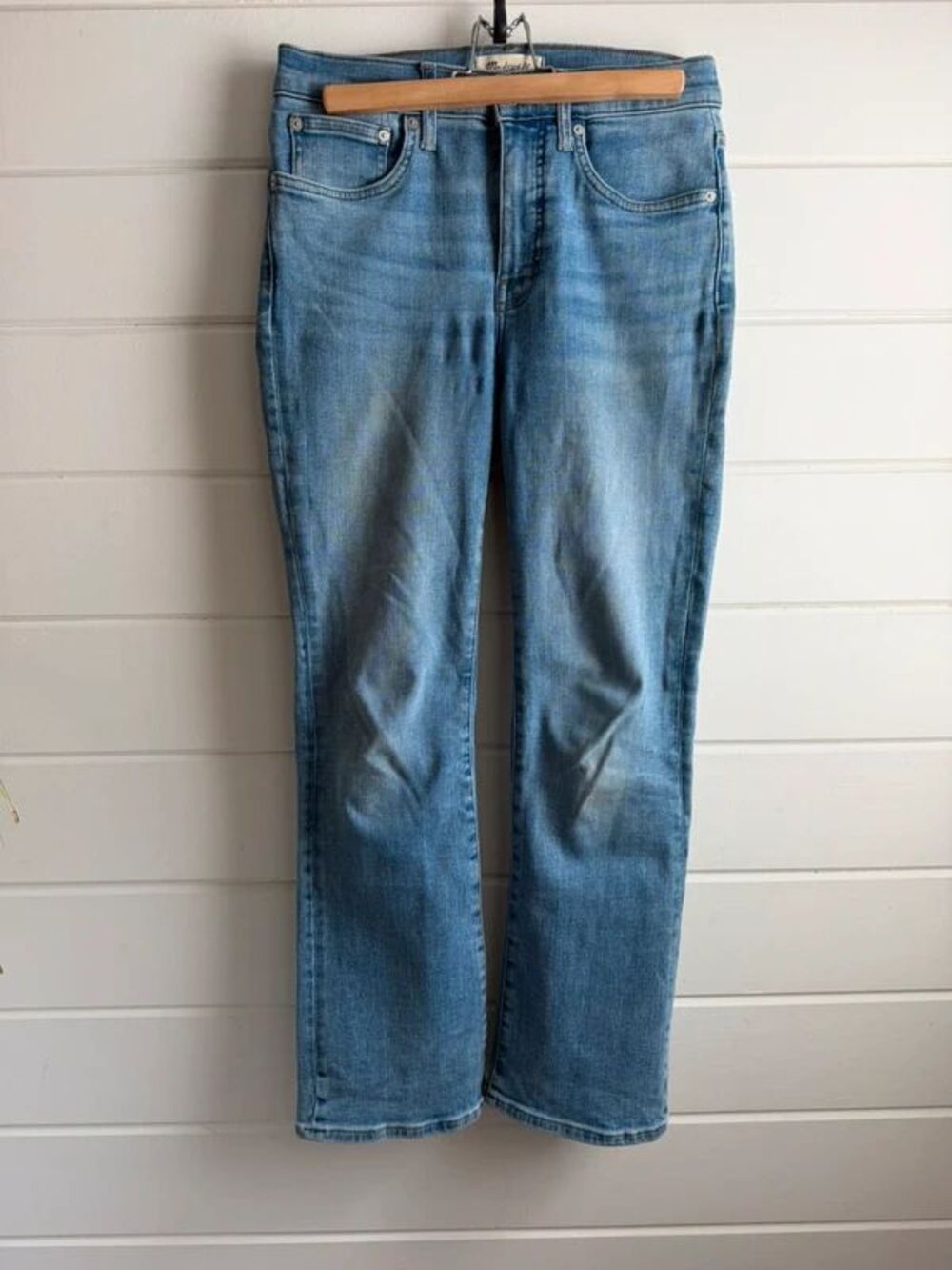 Madewell Mid-Rise Kick Out Jeans Blue Crop Flare Stretch – Size 27